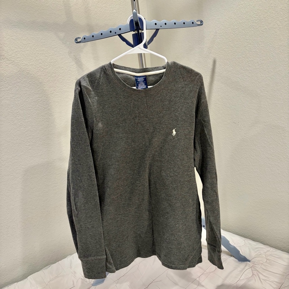 Polo Ralph Lauren Gray Waffle Knit Top